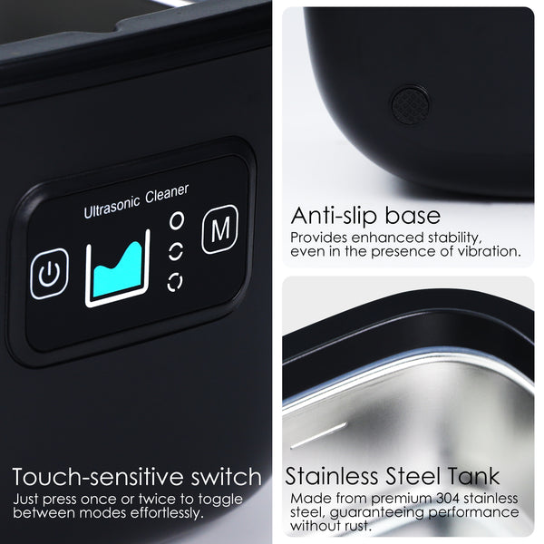 USC-409 Ultrasonic Cleaner 45Khz 255ML Ultrasonic Denture Cleaning Retainer Jewelry Cleaner Machine for Retainer, Denture, Mouth Guard, Aligner