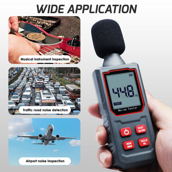 SLM-411 Digital Sound Level Meter 30~130 dBA Decibel Meter Capacitive Microphone Sensor dB Tester 30~130dB SPL Monitor IP54