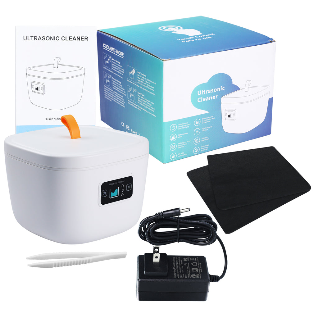 USC-409 Ultrasonic Cleaner 45Khz 255ML Ultrasonic Denture Cleaning Retainer Jewelry Cleaner Machine for Retainer, Denture, Mouth Guard, Aligner