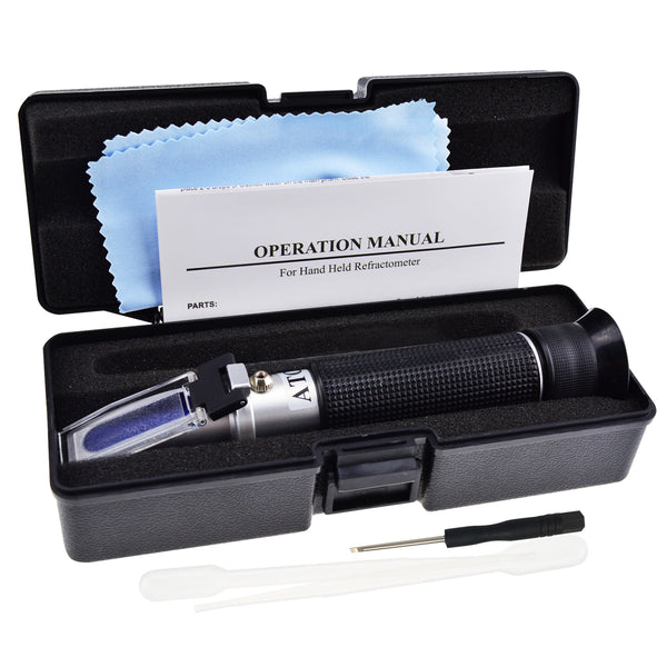 REB-10ATC 0-10% Brix Refractometer with ATC Low-Concentrated Sugar Content Solutions Accuracy 0.1% Maple Sap Cutting Liquid CNC Maple Syrup Makers Tea