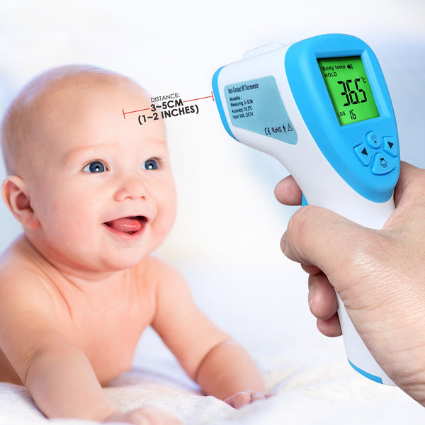 THE-291 Non-Contact Forehead lR Thermometer Infrared Human Body Surface Temperature Measurement Colored LCD Backlight, Alarm Function and Data Storage