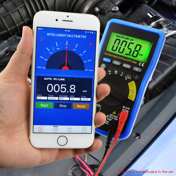 MUL-212 Digital DMM Bluetooth Multimeter with iOS & Android Mobile App Meter Tester