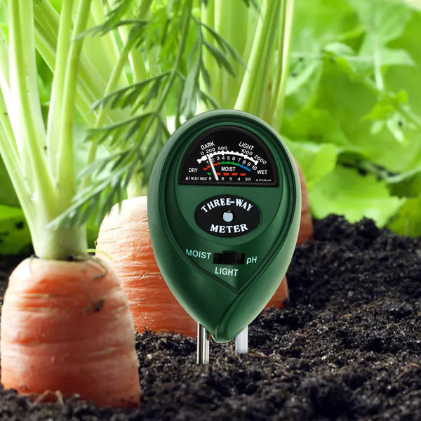SQM-257 3-in-1 Soil pH, Moisture & Light Meter Tester Probe Sensor, Gardening Plants Growth Watering Quality Monitoring