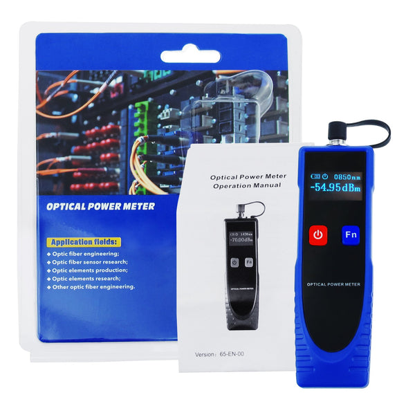 CAB-38 OPM Optical Power Meter Digital Power Factor Meter,  -70 ~ 6dBm with 6 Optic Wave Length, Portable Fiber Optic Cable Tester with FC converter for FC/SC/ST