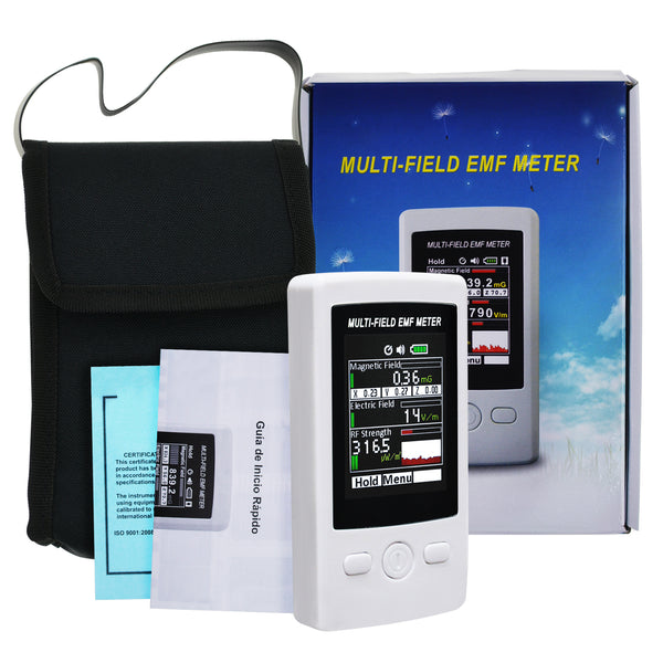 TM-190 Multi-Field EMF ELF Meter Handheld RF Gauss Meter 0.02 - 2000mG (0.02 to 200 uT) Electromagnetic Electric RF Strength Field Tester Low Frequency Magnetic Fields with Warning Buzzer