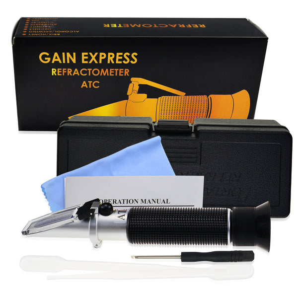 REB-10ATC 0-10% Brix Refractometer with ATC Low-Concentrated Sugar Content Solutions Accuracy 0.1% Maple Sap Cutting Liquid CNC Maple Syrup Makers Tea