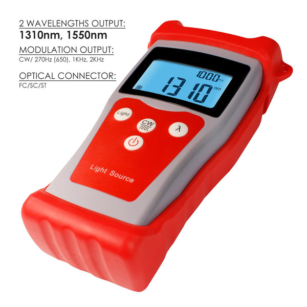 NF-902 Fiber Optical Light Source for Power Meter Handheld with 1310/ 1550nm Wavelength FC/ ST/ SC Interchangeable Interfaces