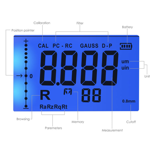SRT-6200S Digital Surface Roughness Tester Meter Gauge Ra Rq Rz Rt 4 Parameters
