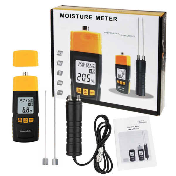 HTM-41 Digital Wood Moisture Meter 2~70% Humidity  Temperature Tester