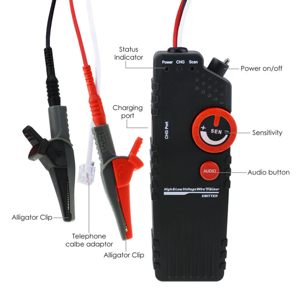 NF-820 Underground Cable Tracker Detector AC 220~400V High Low Voltage, Anti-jamming, Wire Locator