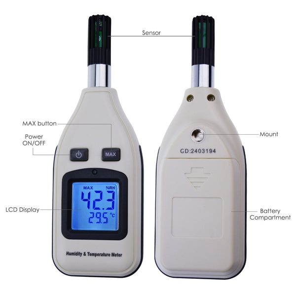 HTM-238 Handheld Digital Humidity & Temperature Meter 0~100% RH/ -30~70°C (-22~158°F) Moisture Thermo Hygrometer