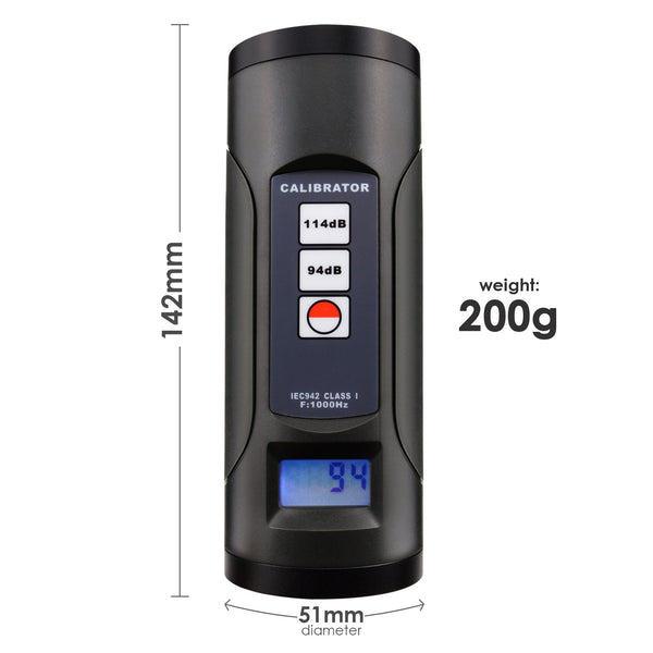 ND9B Digital Sound Level Meter Calibrator 94dB & 114dB for 1/2" and 1" inch Microphone, Noise Decibel Calibration Tool