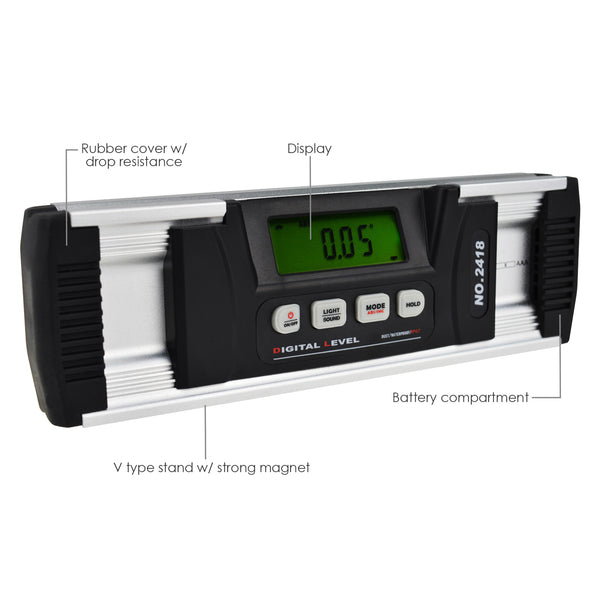 AGF-202  Digital Angle Finder Inclinometer IP67 with Magnetic V-Groove Base