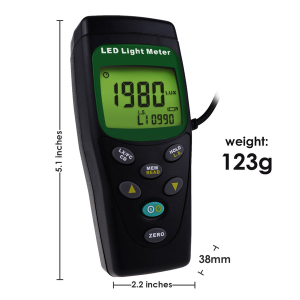 TM-209 Digital LED Light LUX / FC (Footcandle) Meter Luminous Intensity Measurement Luxmeter