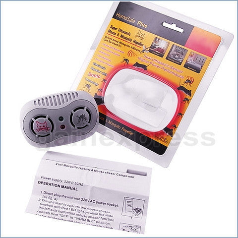 AR-166_220V Electronic Ultrasonic Mouse Mosquito Repeller 50/60Hz