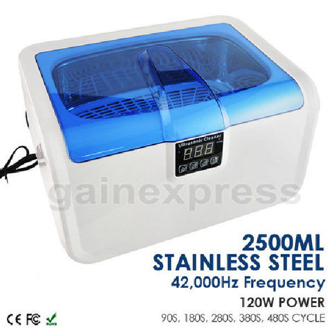 CE-7200A Stainless Steel 2.5L Ultrasonic Cleaner Heater Jewelry Watches Dentures w/ Timer 220V ONLY