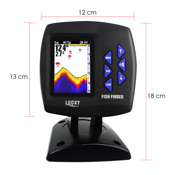 FF-918_CWLS LUCKY Color Display Boat Fish Finder Wireless Remote Control 300m/ 980ft Fishing Wireless Operating Range, 100m Depth Range, With Zoom Function, Shallow & Fish Alarm, Salt & Fresh Water, Ocean, Sea, River, Lake, Icy Water