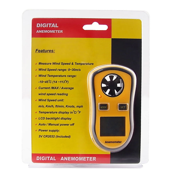 GM8908 Digital Pocket Anemometer Wind Speed Meter Thermometer