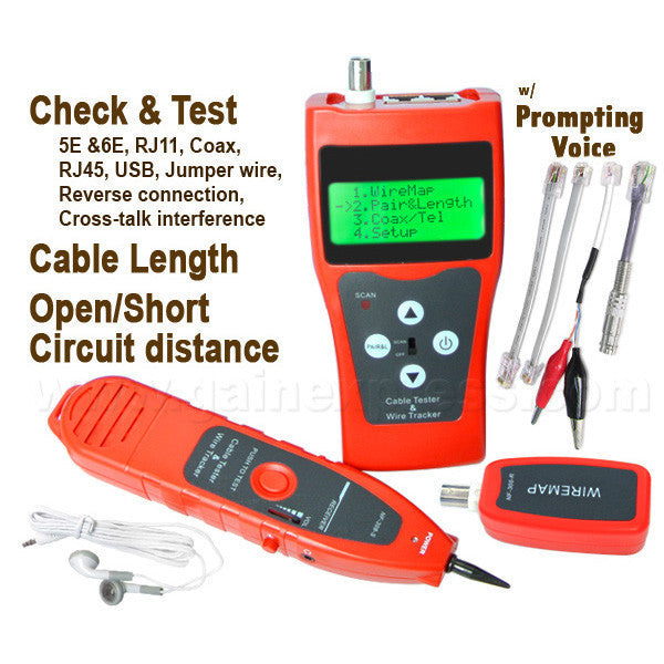 Network Cable Tester Hunt Wire Sort USB Cable Coaxial Cat-5e 6 RJ45 RJ11  LAN