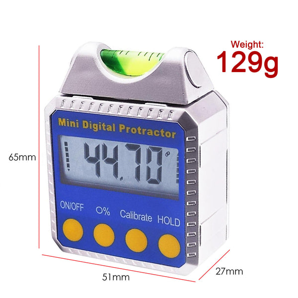 810-100SS Level Bevel Box Digital Angle Finder Gauge Spirit Level/Bubble with Magnets, Inclinometer, Mini Protractor with Absolute, Relative & Always Upright Readings