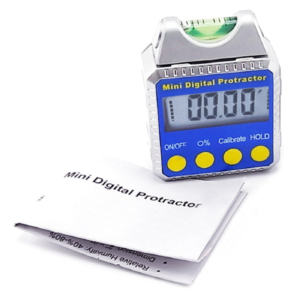 810-100SS Level Bevel Box Digital Angle Finder Gauge Spirit Level/Bubble with Magnets, Inclinometer, Mini Protractor with Absolute, Relative & Always Upright Readings