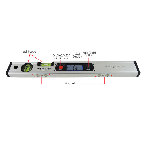 G0182105-JY4 Digital Level Inclinometer Angle Finder Spirit Level 360° with Magnets