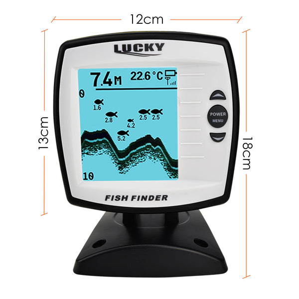 FF-918N1 LUCKY Fish Finder Depth Sounder Transducer 328feet(100m) with 4-level Grayscale FSTN LCD Fish Detector