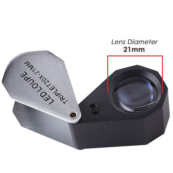 GM20 20X 21mm lens Jeweler Loupe Magnifier + 6 LED light,
