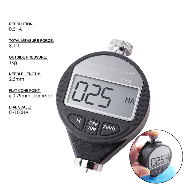 560-10A Shore A Digital Hardness Meter Durometer 0~100HA, Rubber Tire