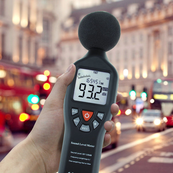 SLM-25 Sound Level Meter with Backlit Display High Accuracy Measuring 30dB~130dB with Data Logging Function Instrument Compact Professional