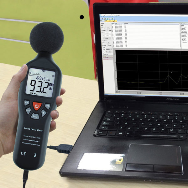 SLM-25 Sound Level Meter with Backlit Display High Accuracy Measuring 30dB~130dB with Data Logging Function Instrument Compact Professional