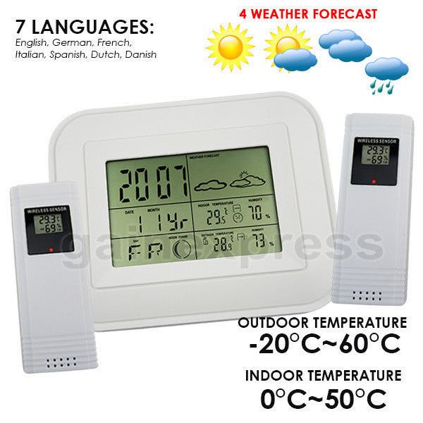 Weather Station Wireless Digital Indoor Outdoor Forecast With 2