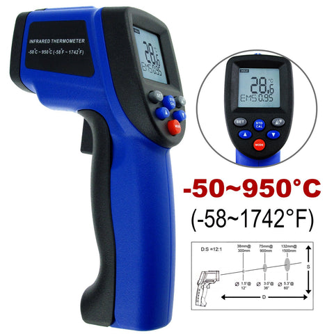THE-35 Instrument Infrared Thermometer Instant-read Measuring Range -50~950°C (-58~1742°F), Industrial Chemicals Machinery Cooking Household Used