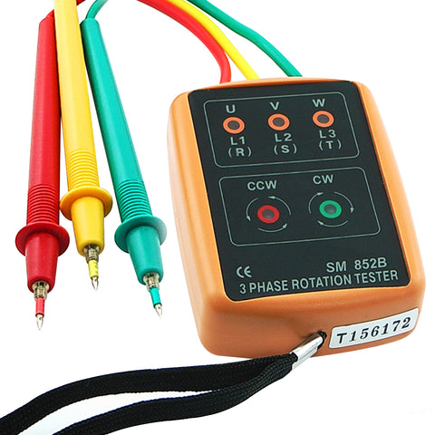 SM-852B 3 Phase Sequence Rotation Indicator Tester Checker