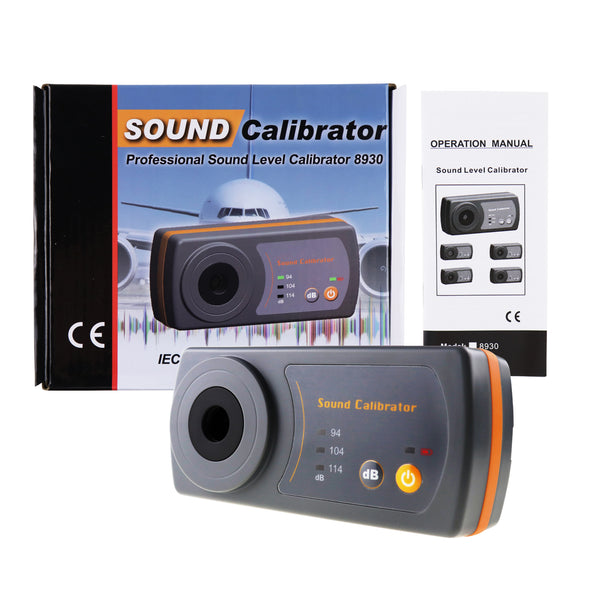 8930B Compact Sound Level Calibrator 114dB / 94dB / 104dB Calibration Level For 1/2" 13.2mm Microphone Size Sound Level Meters