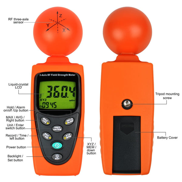 T95 Digital 3-AXIS EMF RF Radiation ElectroSmog Power Meter Tester