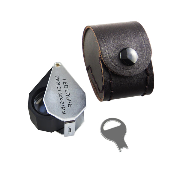 GM30 30X Jeweler Loupe Magnifier + 6 LED light , 21mm lens