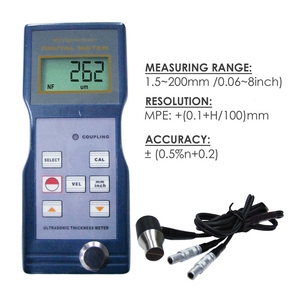 TM-8811 Digital Ultrasonic Thickness Gauge Meter 1.5 - 200mm