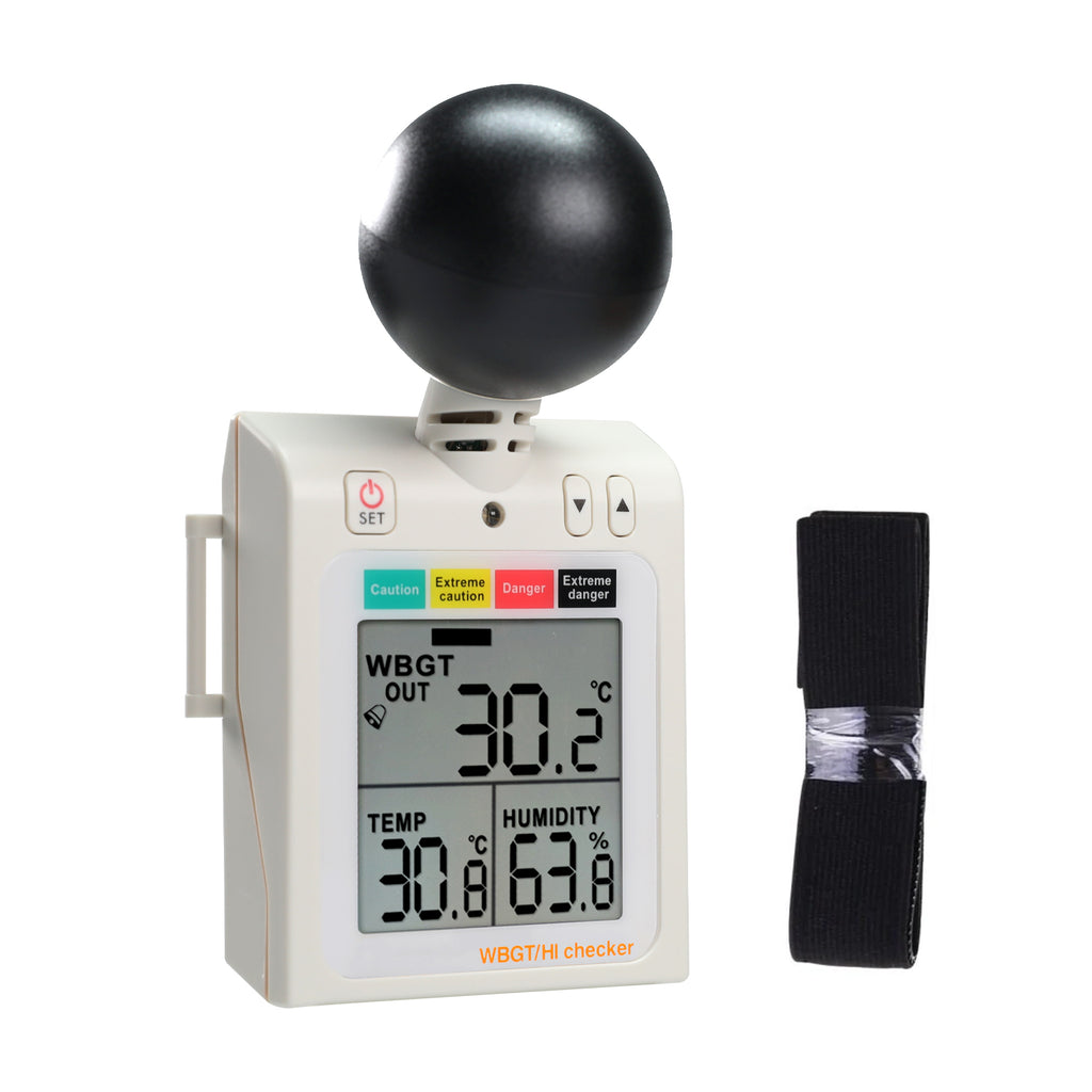87784 Wearable 2-in-1 WBGT + HI Heat Index Checker Wet Bulb Globe Temperature Heat Stress Meter