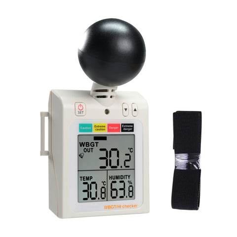 87784 Wearable 2-in-1 WBGT + HI Heat Index Checker Wet Bulb Globe Temperature Heat Stress Meter