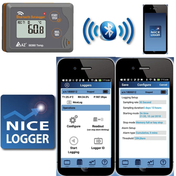 88360 Bluetooth Temperature Data Logger 48000 Reading