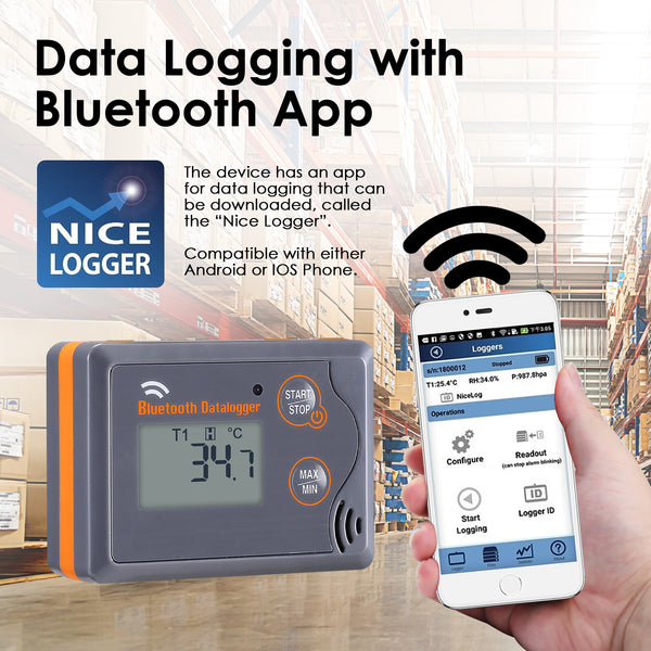 88363 Digital Thermo-hygrometer PDF Excel Report Colored LED with Wireless Bluetooth Datalogger Barometric Humidity Temperature Meter
