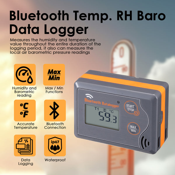 88363 Digital Thermo-hygrometer PDF Excel Report Colored LED with Wireless Bluetooth Datalogger Barometric Humidity Temperature Meter