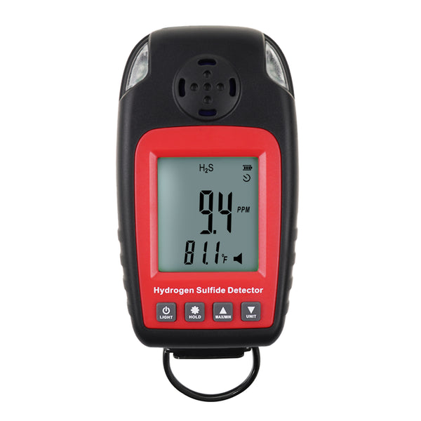 AQM-338 Hydrogen Sulfide Detector H₂S Monitor 0~100ppm Electrochemical H₂S Sensor LED Alarm with LCD Screen Backlight Portable Tester