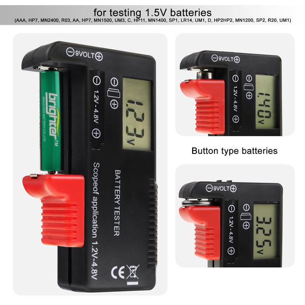 BAT-376 Digital Battery Capacity Tester Volt Checker Load Analyzer Display Check AAA AA C D 9V 3.7V 1.5V Button Cell Household Batteries Universal Tester
