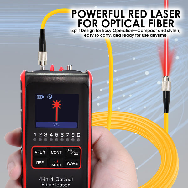 CAB-430 Fiber Optic Power Meter VFL REF FC SC ST Visual Fault Locator HD Colored LCD Display Fiber Optical Cable Tester Network Tools