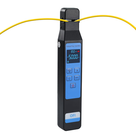 CAB-449 Optical Fiber Identifier 800～1700nm Wavelength with Visual Fault Locator (VFL) and Optical Power Module Function Active Live Optical Network Testing Colored Screen Display Power Meter Tool