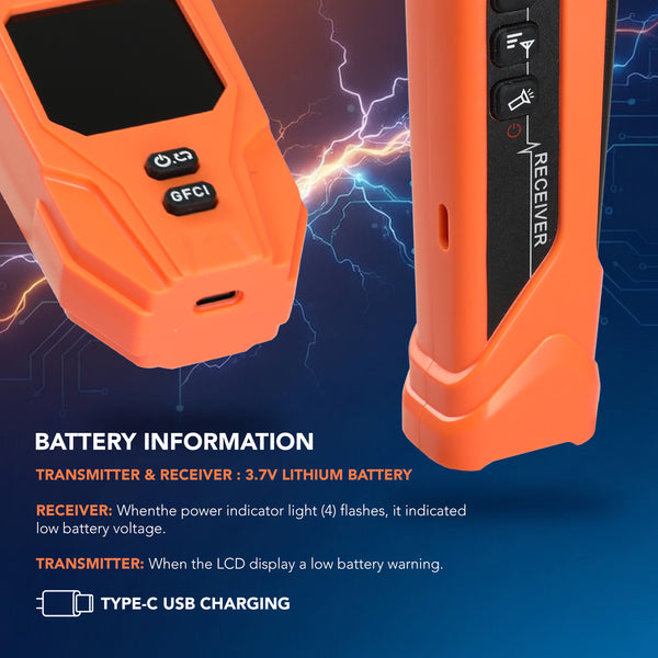 CIR-540 Digital Circuit Breaker Finder with GFCI Tester & NCV Detection Electrical Circuit Tracer High Accuracy Colored Display Audible and Visible Light Indicator