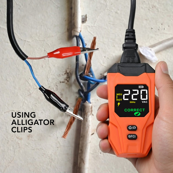 CIR-540 Digital Circuit Breaker Finder with GFCI Tester & NCV Detection Electrical Circuit Tracer High Accuracy Colored Display Audible and Visible Light Indicator