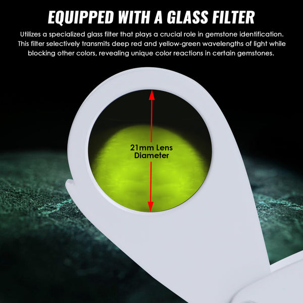 CLMG-7301 Chelsea Filter Mini Gemstone Tool 21mm Lens Diameter with Glass Filter Foldable Design Heavy Duty